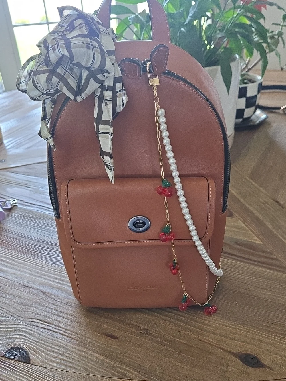 Coach Brown Leather Backpack